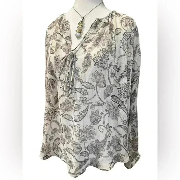 Vici | Paisley Floral Flowy Peasant Tunic Blouse (S) - Picture 1 of 13